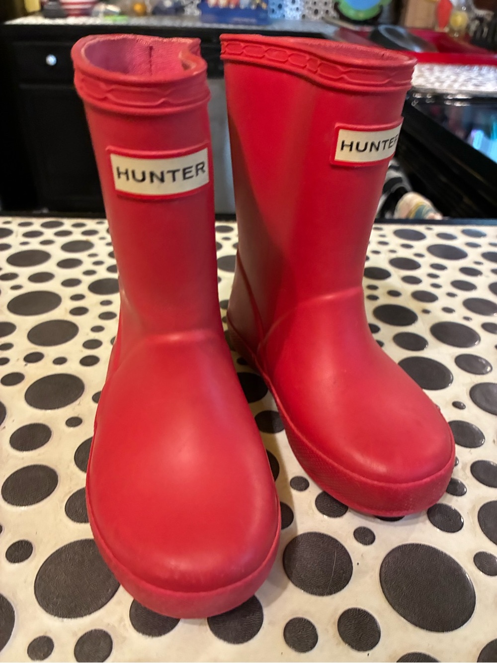 Red Hunter rain boots